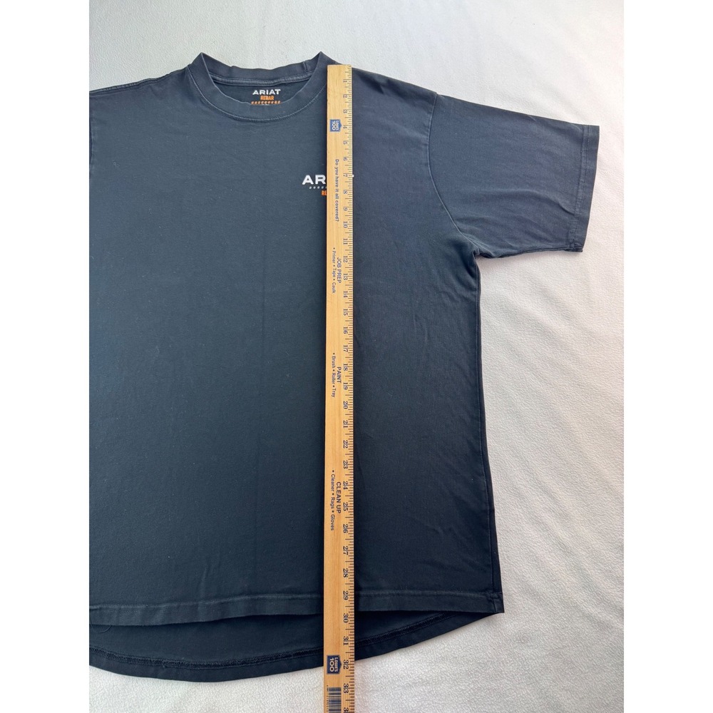 Ariat Rebar Cotton Strong‎ Logo T-Shirt Mens Size XL Black Short Sleeve Tee - Picture 8 of 12